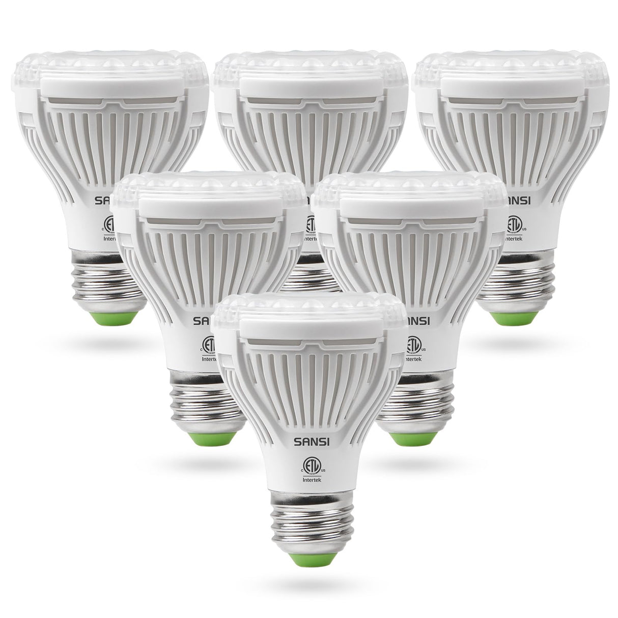 SANSI LED Grow Light Bulb for Seeds and Greens, Full Spectrum 10W Grow Light (150 Watt Equiv) with Optical Lens for Indoor Plant, High PPFD, E26 Base, 6-Pack