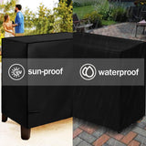 Cooler Cart Cover Waterproof, Universal Patio Cooler Cover for 80-100 Qt Patio Rolling Ice Chest Cart, 600D Oxford Fabric UV-Resistant Outdoor Bar Cart Covers (Black)