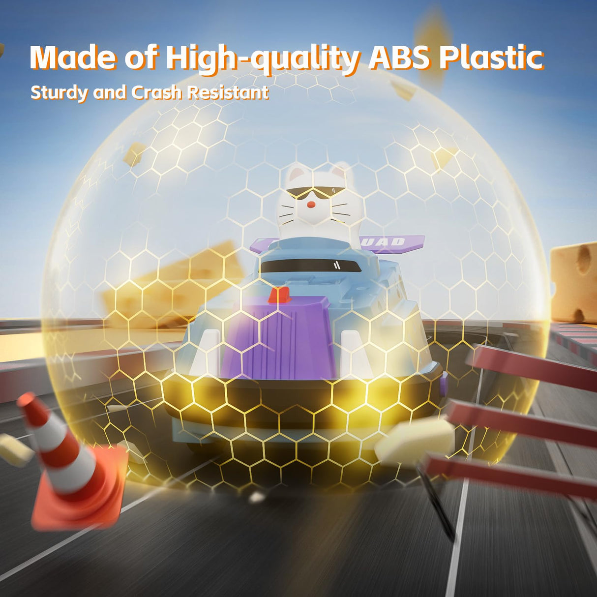 deependo 2 Pack Remote Control Car, RC Ejecting Bumper Car for Kids, Cat and Rat War Cheese Bumper Car, Car Toys for Ages 5-7, Christmas Birthday Gifts Toys for 3 4 5 6+ Year Old Boys Girls