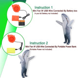 Poptrend Adults Inflatable Halloween Costumes Blow Up Grey Shark Costume for Halloween, Christmas, Birthday Party(grey)