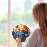 RVEAFA Wildflowers Sun Catcher Stained Glass Window Hanging Plant Lover Gifts for Women Wildflowers Wall Decor Handmade Sun Catcher Decoration for Window Garden Home Christmas & Birthday Gifts