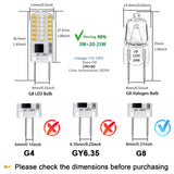TAIYALOO G8 LED Bulb Dimmable 3W Equivalent to G8 Halogen Bulb 20W-25W, T4 JCD Type Bi-Pin G8 Base, AC 120V G8 Bulb Warm White 3000K for Under Cabinet Light, Under Counter Kitchen Lighting (10 Pack)