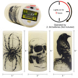 Eldnacele Skull Halloween Flameless Candles Battery Operated with 6H Timer