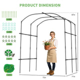 DoCred Garden Arch Trellis, 87''H x 75''L Metal Trellis for Climbing Plants