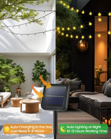 2-Pack 64FT 100 LED Crystal Globe Solar Christmas String Lights Outdoor, Waterproof Solar Lights for Outside, 8 Lighting Modes Christmas Decorations for Garden Yard Porch Wedding Patio(Warm White)