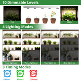 TONYFUL Grow Lights for Indoor Plants, 40W LEDs Plant Lights for Indoor Growing, 360 LEDs Full Spectrum Grow Lights for Seed Starting, Led Grow Light with 3/9/12H Timer,10 Dimmable Levels (4pcs)