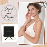 Quelay 16 Pcs Pearl Bridesmaid Bracelet Gift,Black, Gold;Bow Tie