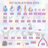Lyukii 300 Pcs DIY Suncatchers Making Kits Craft for Adults Crystal Suncatchers for Window Hanging Sun Catcher with Chain Rainbow Maker Crystal Prisms Decor for Home Garden Party Wedding Ornament