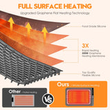 Silicone Warming Mat for Food, Fast Full Surface Heating Electric Warming Tray, 9 Level Temperature Adjustable Warming Kitchen Mat, Roll Up Food Warmer Mat for Countertop, Party, Travel
