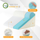 Ruqmuis 3PCS Wedge Pillow Set for After Surgery, Wedge Pillow Headboard, Adjustable 9&12 Inch Sleeping Wedge, Acid Reflux, Orthopedic Pillow Wedge for Back Pain Relief, Gerd, White/Grey