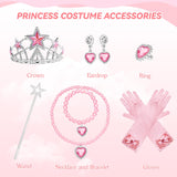 Axwcon Wicked Glinda Dress Costume for Girls, Pink Tulle and Sequin Witch Dress for Kids Christmas、Halloween Cosplay Costumes