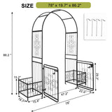 VINGLI Garden Arbor Arch with Gate and Planter Box, Wedding Arch Archway for Ceremony Party, Trellis for Plant Climbing, Christmas Decorations Pergola for Backyard, Lawn, Patio, Yard