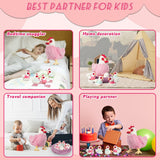 9 in 1 Chicken Stuffed Animal Set, Stuffed Chicken Toys for Kids Egg Laying Hen with Coop, Baby Chicks Plush Chickens and Eggs for Girls Kids Christmas Birthday Easter Gifts Farm Party Decor (Pink)