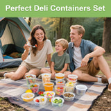 60 Sets (120-Piece) Deli Containers with Lids, 32/16/8 oz X 20 Set Each