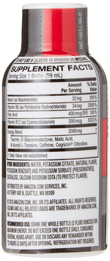 Amazon Brand - Solimo Energy Shot, Berry Flavor, 2 fl oz (Pack of 12)