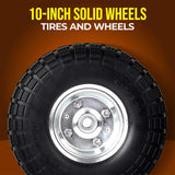 AR-PRO 10" Solid Tire and Wheel, Flat Free 4.10/3.50-4 Tire, 2-Pack