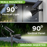 InnoGear Solar Spot Lights, Outdoor Solar Lights Solar Spotlights Flag Pole Light Waterproof Landscape Lighting Outside for Flag Uplighting Backyard Patio Pathway Statue Palm Tree Sign, Warm White