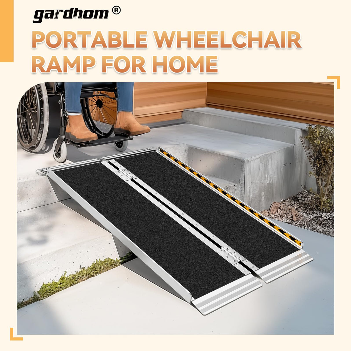 Wheelchair Ramps 4 Feet, gardhom 800Lbs Aluminum Portable Folding Handicap Ramp Wheel Chair Ramp for Home Entrance Threshold Doorways Stairs Curbs Scooter