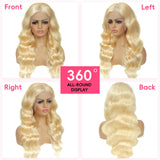Cloudeer 28 Inch 613 13x6 Lace Front Wig Human Hair 200 Density Blonde Wig Human Hair 613 HD Lace Frontal Wig 13x6 Blonde Body Wave Lace Front Wigs Human Hair Pre Plucked