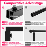 Xiomot Over The Table Rod Stand with Clamps Adjustable 13''-42'' Tall 29"-98" Length Black Table Arch Hanging for Wedding Birthday Party Halloween Christmas