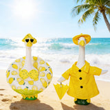 8 Set Holiday Porch Goose Outfits All Seasons Holiday Bundle St. Patrick Easter Summer Hawaiian 4th of July Halloween Christmas Birthday Raincoat Concrete Porch Goose Clothes for Patio Yard Lawn Decor