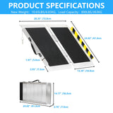 2FT Portable Wheelchair Ramp, Non-Slip Aluminum Folding Handicap Ramp, 800 LBS Capacity Door Threshold Ramps for Home Steps, Scooter Ramps for Car, Doorways, Curbs, Stairs, Cart, Wheel Chair Ramp Step