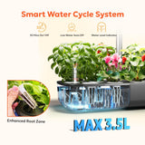 owltron Hydroponics Growing System Kit, 12 Pods Indoor Herb Garden with 24W LED Grow Light Full Spectrum, Planting Height Up to 20", Quiet Water Pump, Indoor Gardening for Gifts, Kitchen, Black
