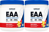 Nutricost EAA Powder 30 Servings (Fruit Punch) - Essential Amino Acids - Non-GMO, Gluten Free, Vegetarian Friendly (Pack of 2)