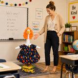 JcHrmers Back to School Porch Goose Outfits Teacher Goose Outfits Lawn Goose Clothes Fits 23" Cement Plastic Goose Statue for School Classroom Outdoor Garden Lawn Yard Patio Decor