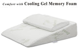InteVision Foam Bed Wedge Pillow (26" x 25" x 7.5") and Headrest Set, 2" Memory Foam Top - Helps Relief from Acid Reflux, Post Surgery, Snoring