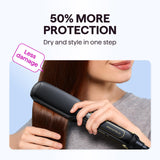 Wavytalk Wet to Straight Hair Straightener, Titanium 1.75 Inch Vent Sesh Wide Flat Iron, Straightener for Damp or Dry Hair with Dual Voltage Leave Silky & Smooth, Black