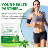 Oil of Oregano Softgels 6000mg, 120 Count | 2 in 1 Formulated with Black Seed Oil 200mg, Organic Oregano Oil Capsules, High Carvacrol & Thymoquinone for Immune Support | Non-GMO, Gluten-Free