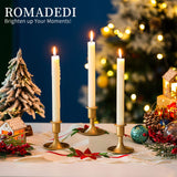 Candlestick Holders Taper Candle Holders, Romadedi Gold Candle Stick Candle Holder for Table Centerpiece, Wedding Reception, Festive Christmas Mantel Decoration or Home Decor, Set of 12