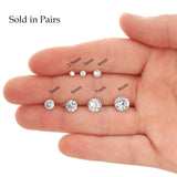 14k Yellow Gold 5mm Solitaire Round Cubic Zirconia CZ Stud Earrings