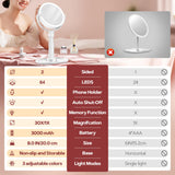 B Beauty Planet Makeup Mirror, Double-Sided Lighted Magnifying Mirror 30X