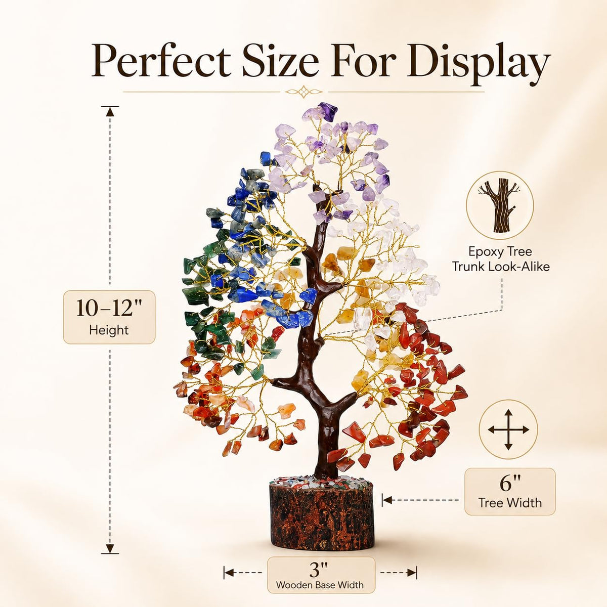 YATSKIA 7 Chakra Tree of Life - Crystals and Healing Stones | Birthday Gifts for Women| Crystal Tree for Positive Energy | Home & Office Decor | Gifts for Mom