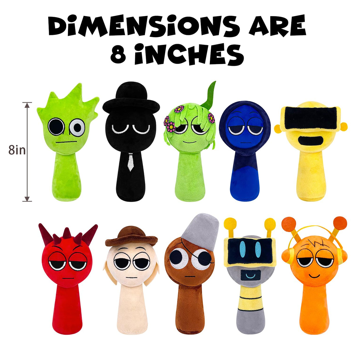 Plush Toys, Horror Games Plushies Toy for Fans, Soft Stuffed Animal Pillow Figure Doll Christmas Birthday Gifts for Adult Kids (10 Pcs)