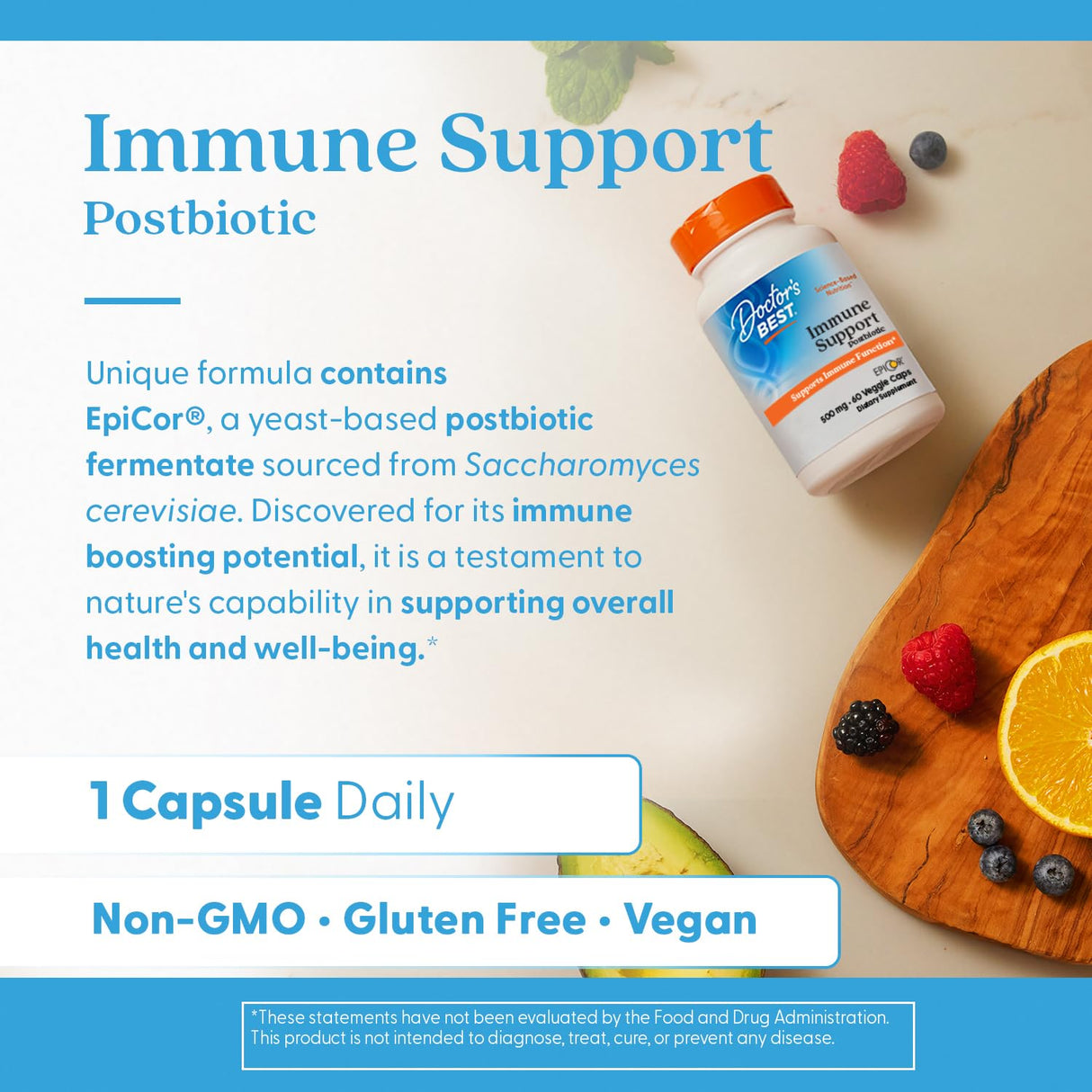 Doctors Best Immune Support Postbiotic, Supports Immune Function, Non-GMO, Gluten Free, Vegan 60 Veggie Caps