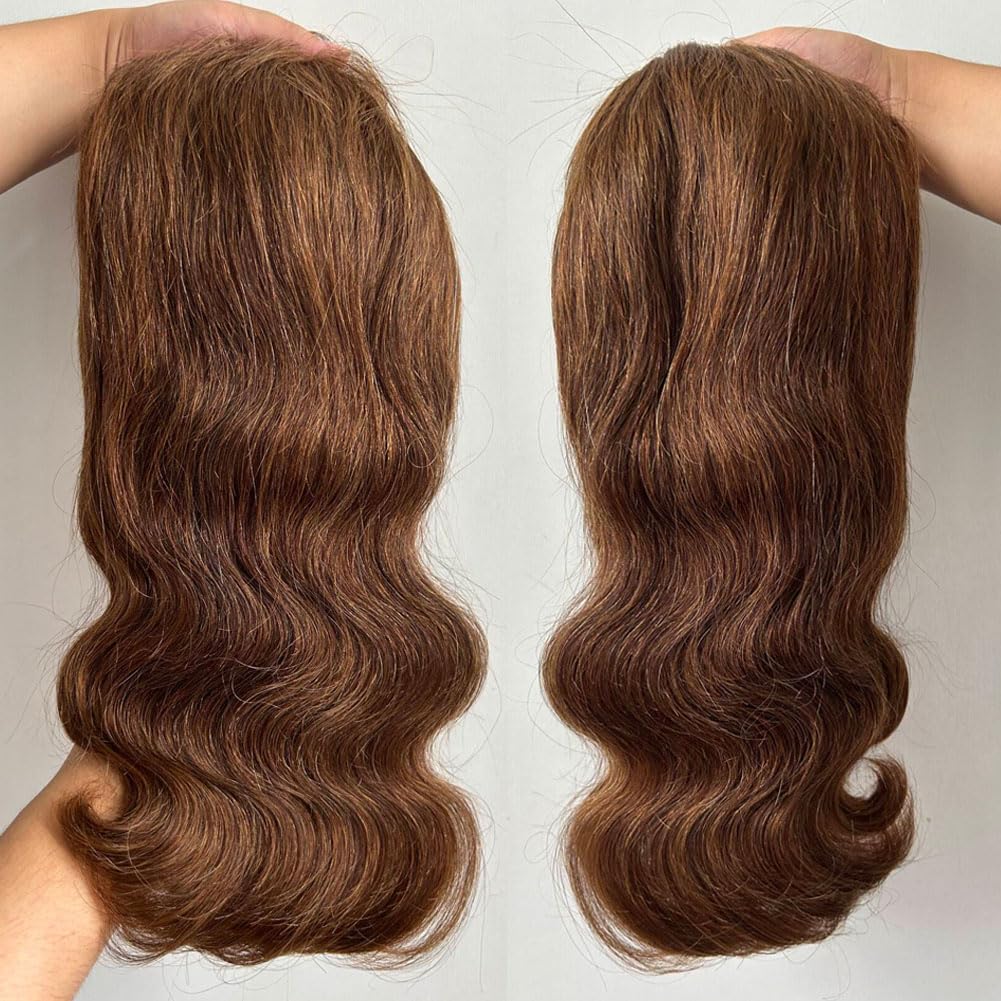 Brown Bob Wig Human Hair 13x4 Frontal Lace Wig 14 Inch Body Wave HD Lace Front Wigs Human Hair Pre Plucked Glueless Bob Wigs for Women (#4 Brown, 14 Inch)
