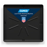 Camco Low Profile Washing Machine Drain Pan with PVC Fitting - 29 inch x 33 inch ID and 30.5 inch x 34.5 inch OD - Protects Your Floors from Washing Machine Leaks - Easy to Use - Graphite - 20784