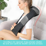 Shiatsu Neck and Back Massager with Heat - Deep Tissue 4D Kneading Shoulder Massage Pillow for Back, Neck and Shoulder, Body Muscle Pain Relief, Use at Home, Office, Car - Gifts for Women Men Dad Mom