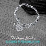Personalized Best Friend Charm Bracelet with Letter Charm- Custom Not Sisters By Blood But Sisters By Heart Bracelet for Women- Friend Jewelry- Gift for Her