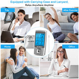 TEC.BEAN 24 Modes Tens Unit Muscle Stimulator, Rechargeable Tens Machine with 8 Electrode Pads (American Gel), Electric Pulse Massager for Pain Relief Therapy（Silver