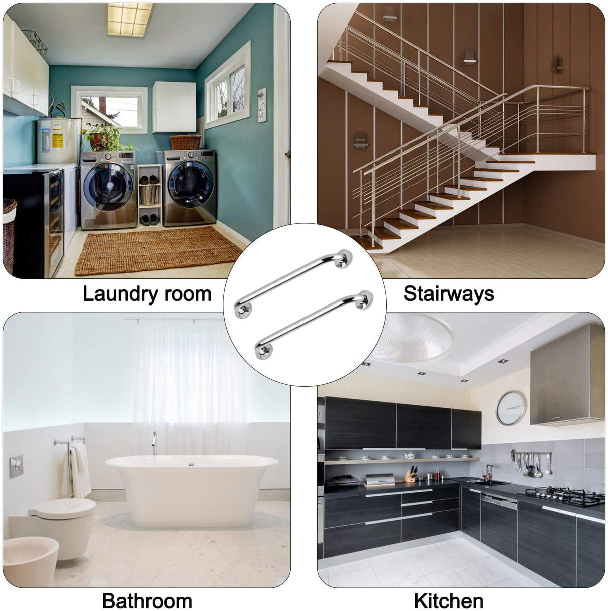 2 Pack Shower Grab Bar Stainless Steel Bathroom Grab Bars Shower Bath Handle Grab Bars for Bathtub Showers 18 Inch