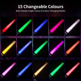 Bsgifts LED Glow Sticks 6 Pack, Reusable Light Up Toys 15 Colors Light Stick Bulk, Glow Party Supplies for Wedding, Birthday, Raves, Concert, Camping, New Year, Halloween, Christmas (with AAA Battery)