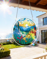 Acrylic Puzzle Suncatcher 83 Pieces, Dawn Blossom Sea Sun Catchers Puzzle, DIY SunCatchers Puzzles Window Hanging, Home & Garden Decor, Gifts for Family and Friends, 7.4 in