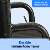Medline Comfortable Folding Wheelchair with Swing-Back, Desk-Length Arms and Elevating Footrests, 18”W x 16”D Seat