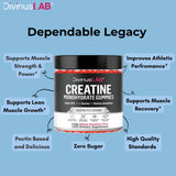 Creatine Monohydrate Gummies 5g (5000mg) for Men & Women - 120 Count, Sugar-Free Creatine Pre Workout Chews For Energy Boost, Creatine Supplement For Building Muscle and Strength, Vegan, Non-GMO