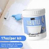 DWIL Tile Paint, Tub and Tile Refinishing Kit with Tools, Water-based Bathtub Paint - Low Odor, Easy to Use, 25-30sq.ft, 16.5oz, Semi-Gloss White