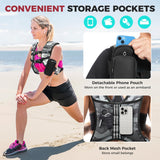 BAGAIL Weighted Vest, 5lbs/10lbs/12lbs/15lbs/20lbs/25lbs/30lbs Weight Vest with Detachable Phone Pouch, Rucking Vest for Women, Men, Walking, Weight Loss, Training, Running